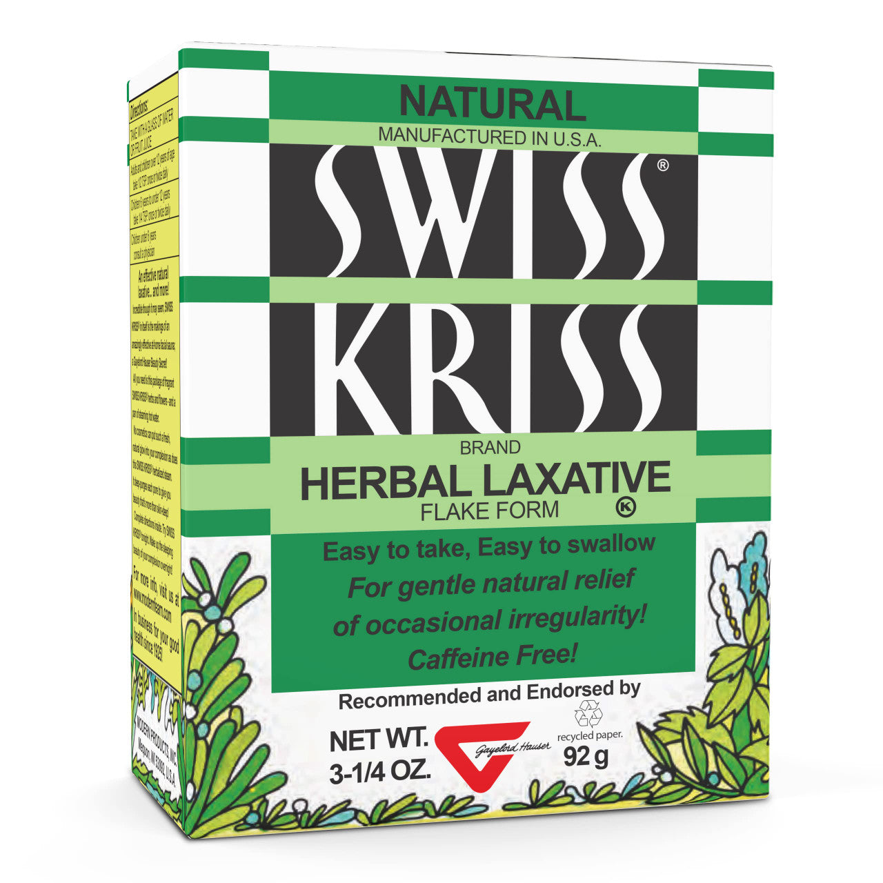 Swiss Kriss Flakes To Relieve Constipation, 3.2 Oz